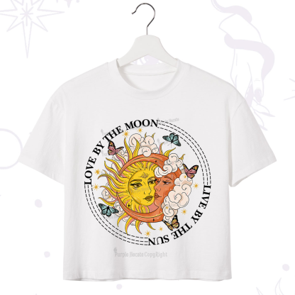 Purplehecate Live By The Sun Love By The Moon Crop T-Shirt