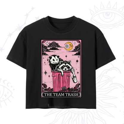Purplehecate The Team Trash Raccoon & Possum Tarot Crop T-Shirt