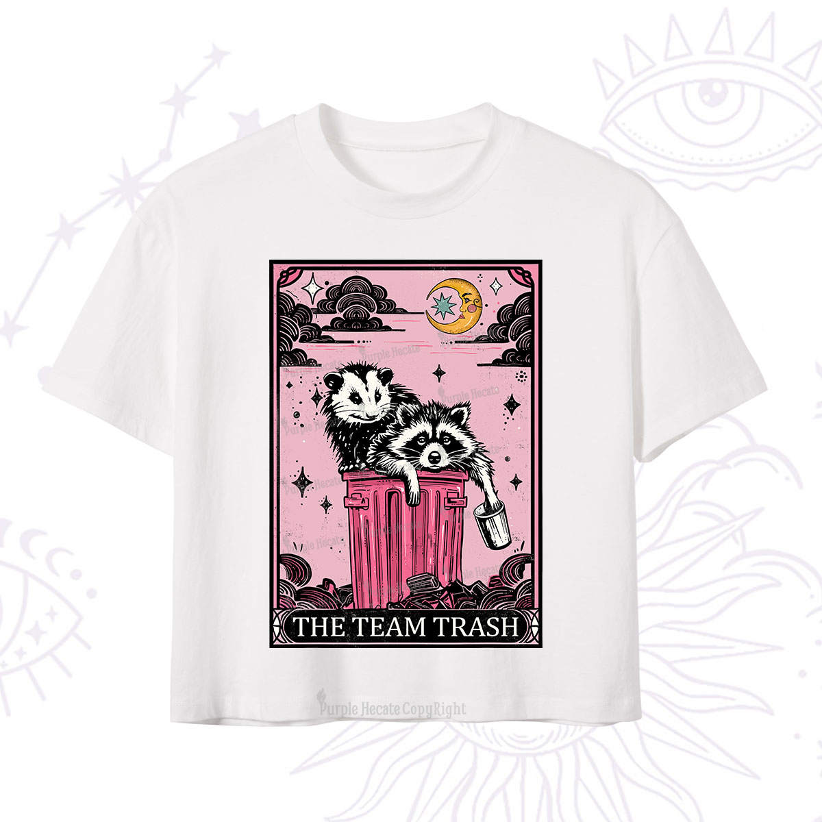 Purplehecate The Team Trash Raccoon & Possum Tarot Crop T-Shirt