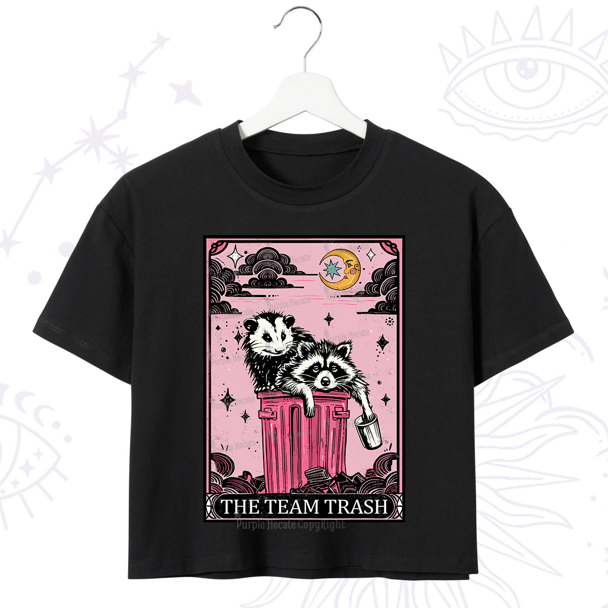 Purplehecate The Team Trash Raccoon & Possum Tarot Crop T-Shirt