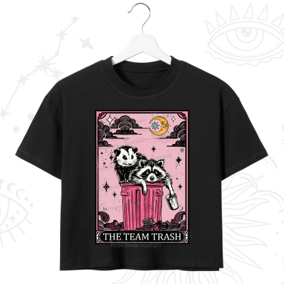 Purplehecate The Team Trash Raccoon & Possum Tarot Crop T-Shirt