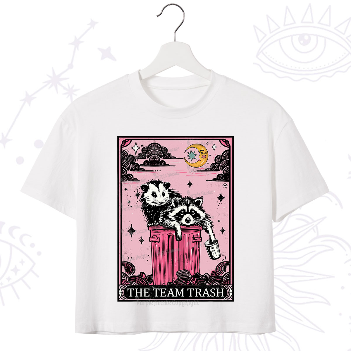 Purplehecate The Team Trash Raccoon & Possum Tarot Crop T-Shirt