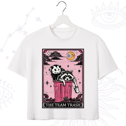 Purplehecate The Team Trash Raccoon & Possum Tarot Crop T-Shirt