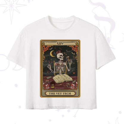 Purplehecate The Vet Tech Skeleton Tarot Crop T-Shirt