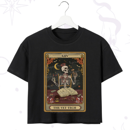 Purplehecate The Vet Tech Skeleton Tarot Crop T-Shirt