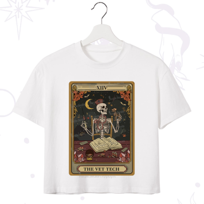 Purplehecate The Vet Tech Skeleton Tarot Crop T-Shirt