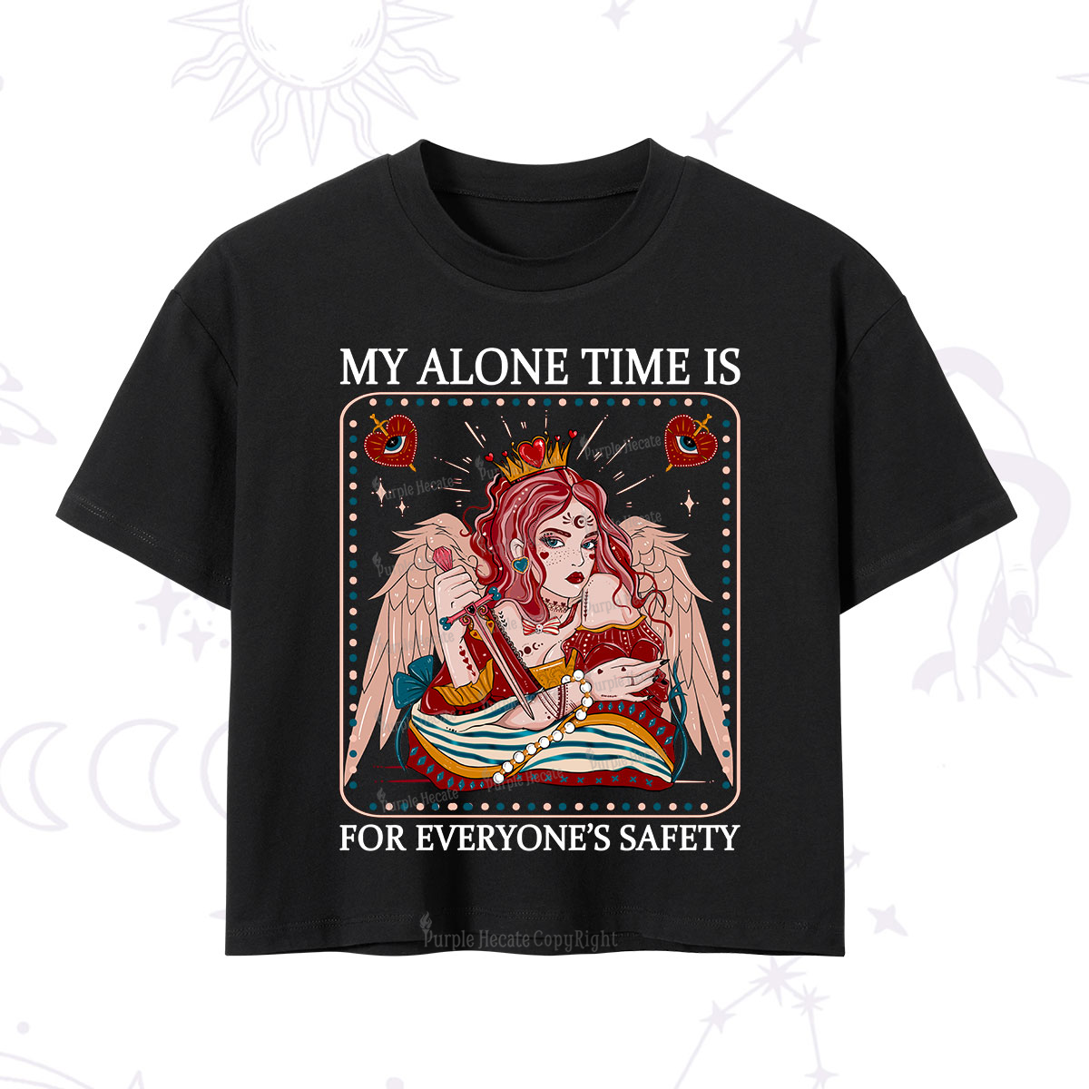 Purplehecate My Alone Time Is For Everyone's Safety Crop T-Shirt