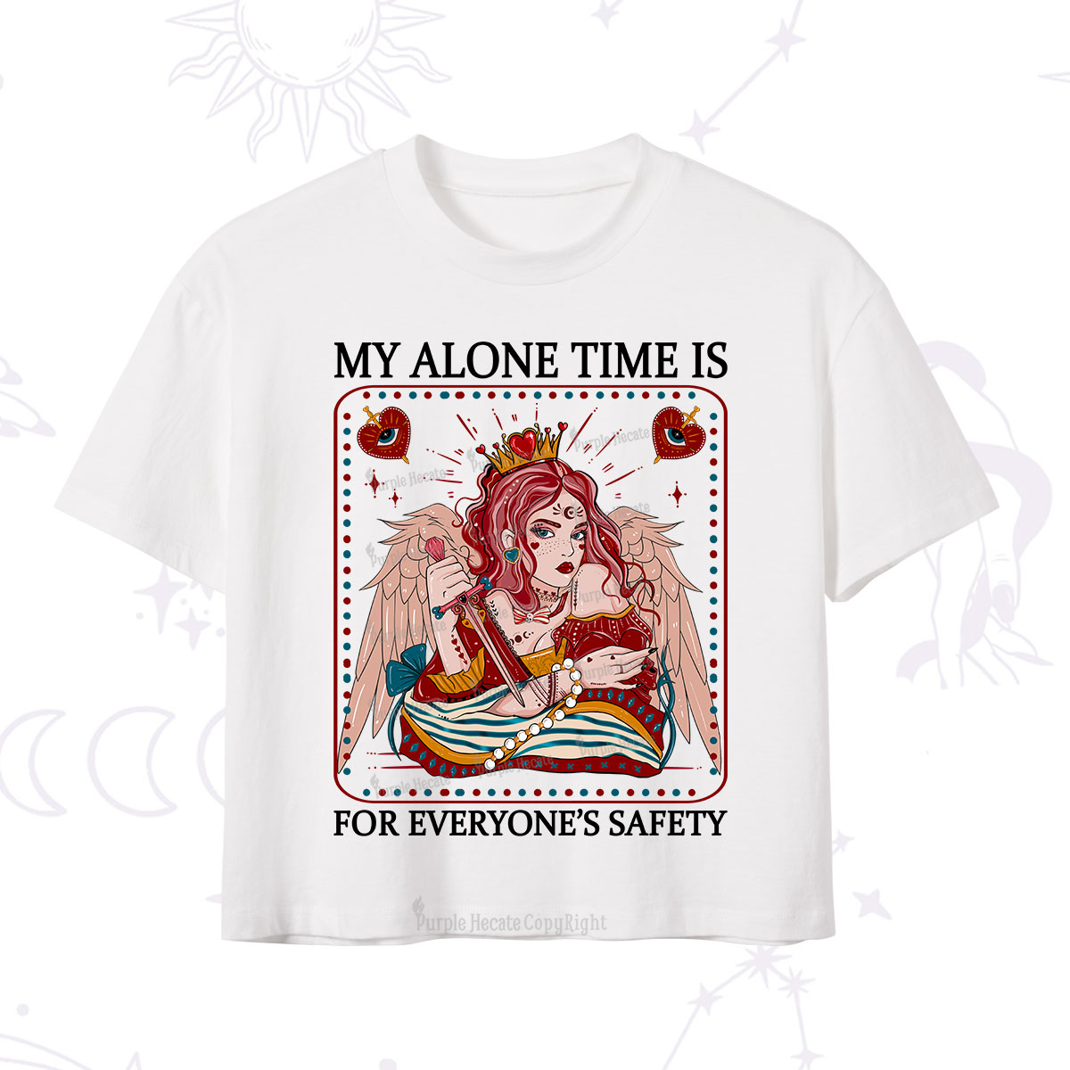 Purplehecate My Alone Time Is For Everyone's Safety Crop T-Shirt