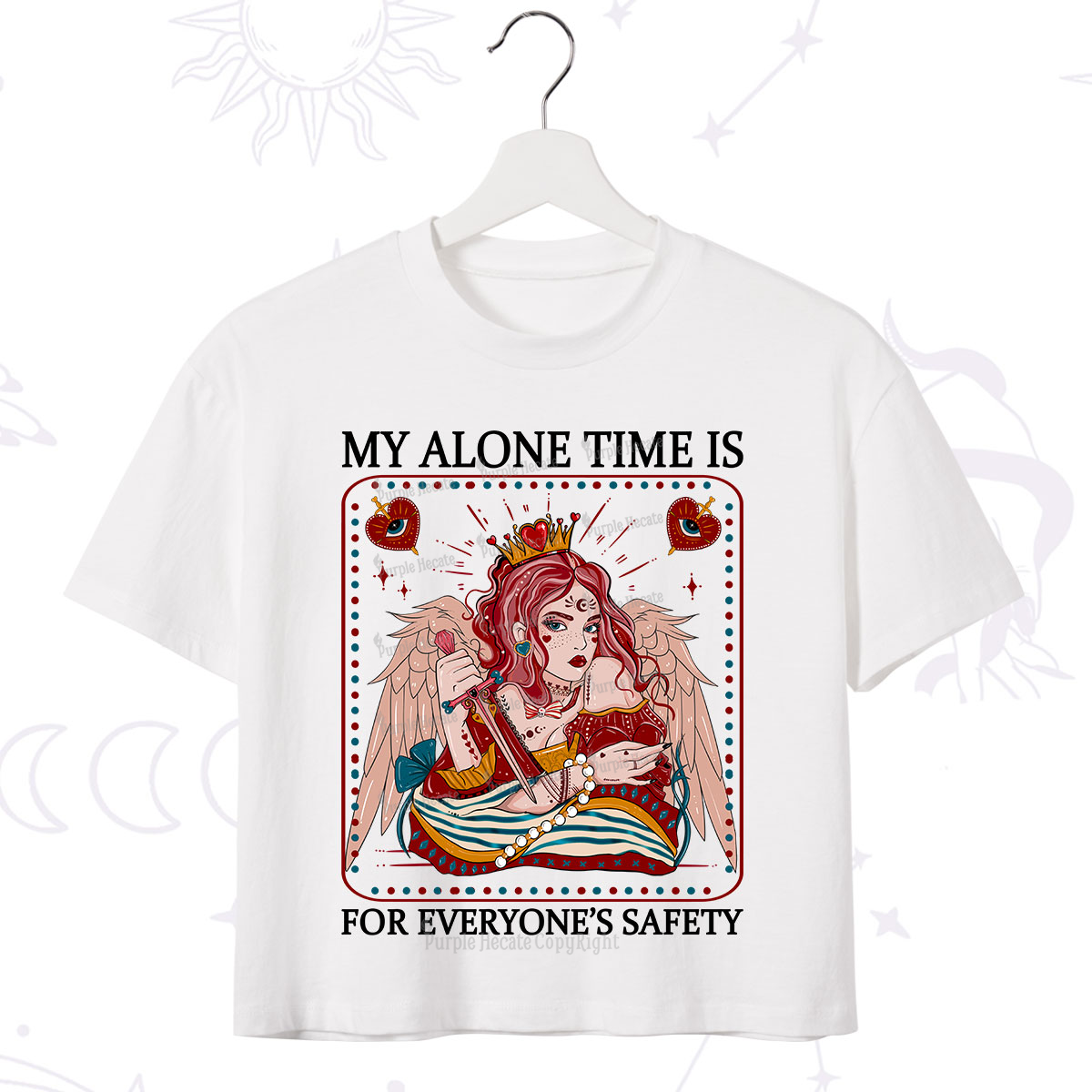 Purplehecate My Alone Time Is For Everyone's Safety Crop T-Shirt