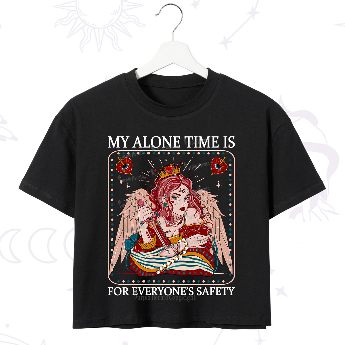 Purplehecate My Alone Time Is For Everyone's Safety Crop T-Shirt