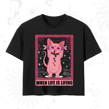 Purplehecate When Life Is Lifting Crop T-Shirt