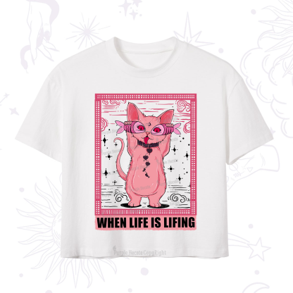 Purplehecate When Life Is Lifting Crop T-Shirt