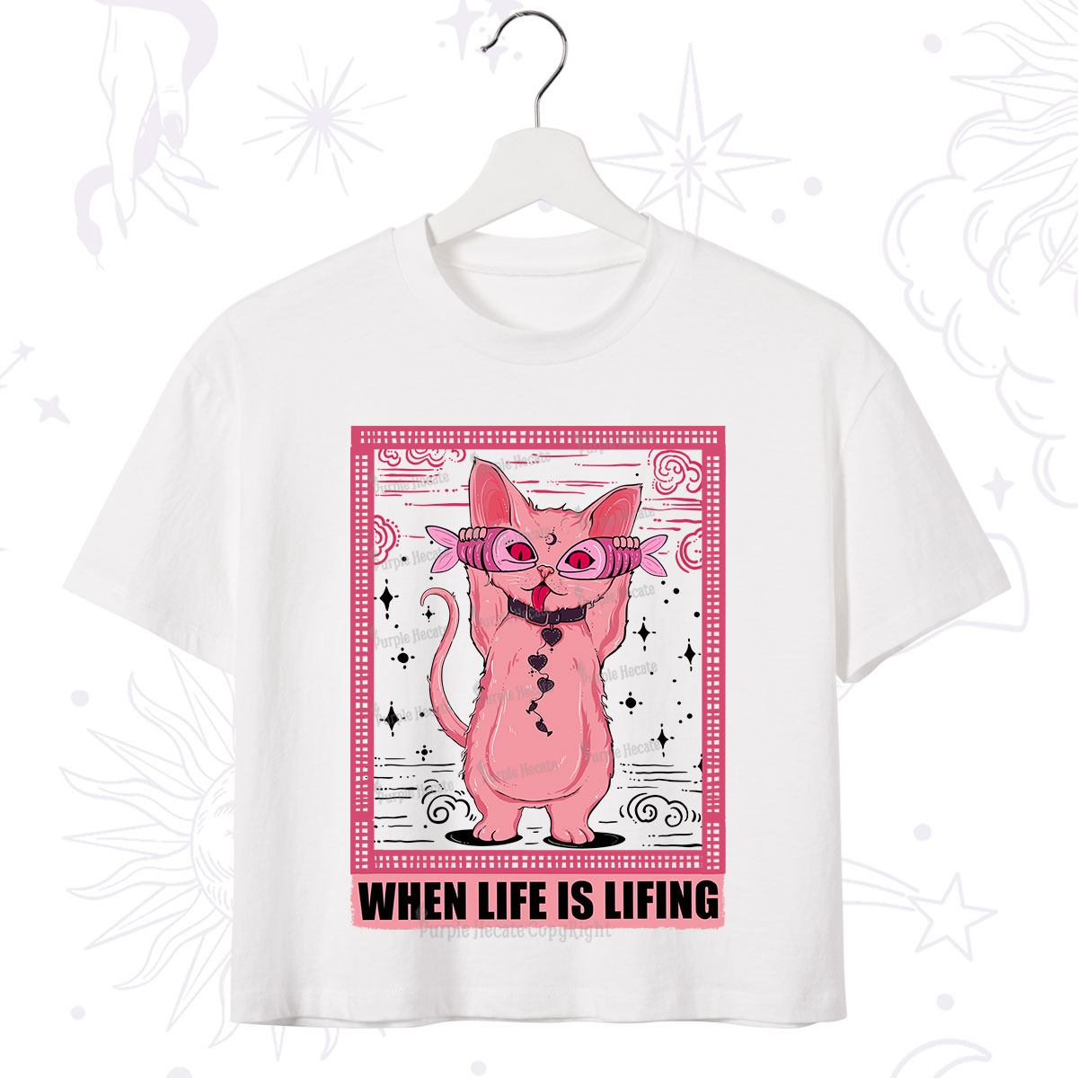 Purplehecate When Life Is Lifting Crop T-Shirt