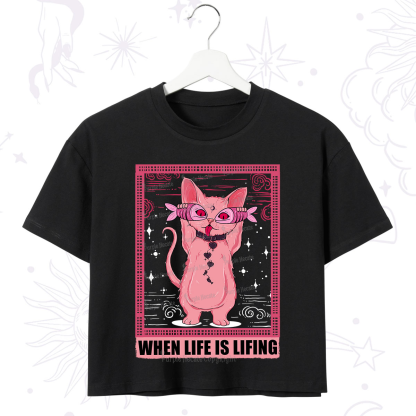 Purplehecate When Life Is Lifting Crop T-Shirt