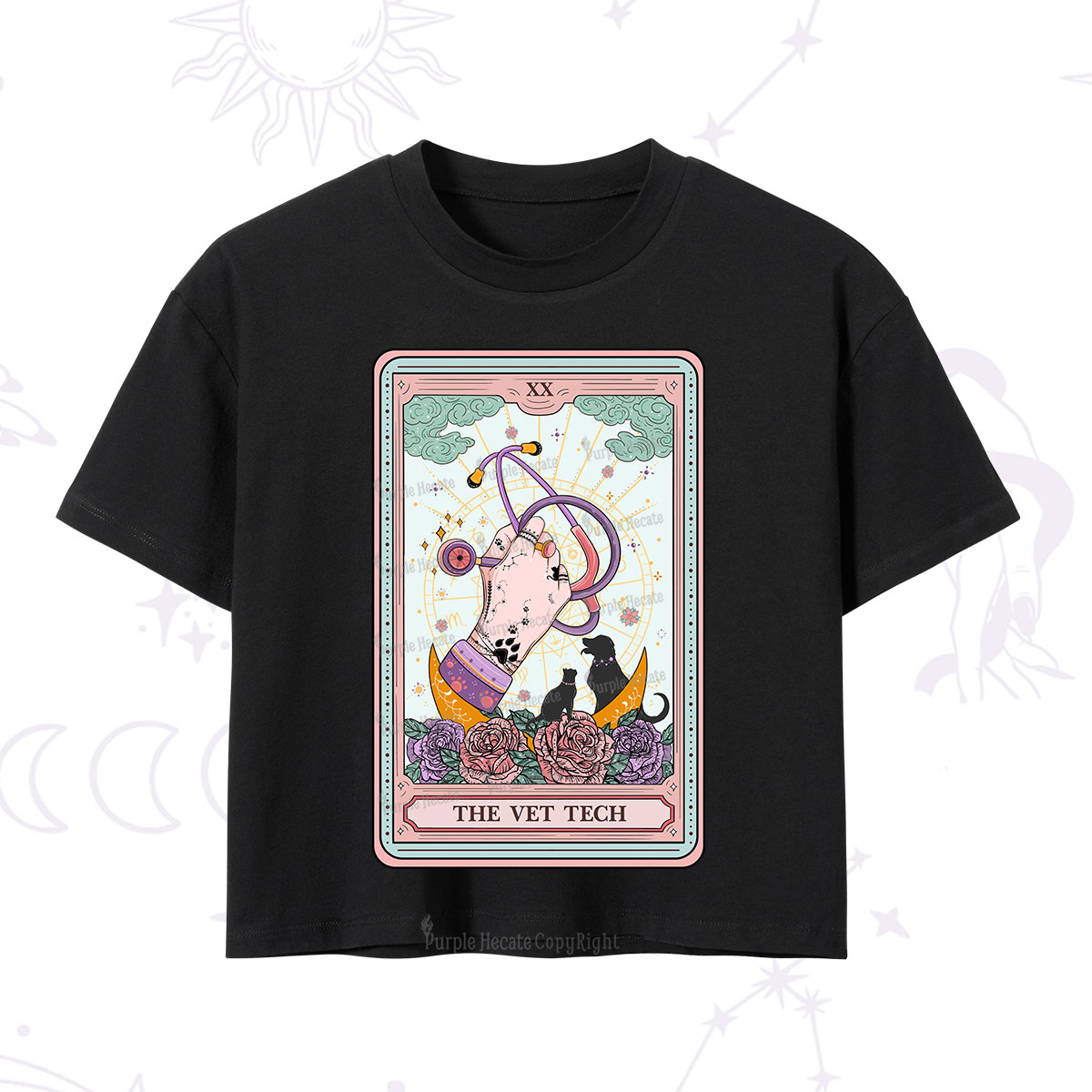 Purplehecate The Vet Tech Tarot Crop T-Shirt