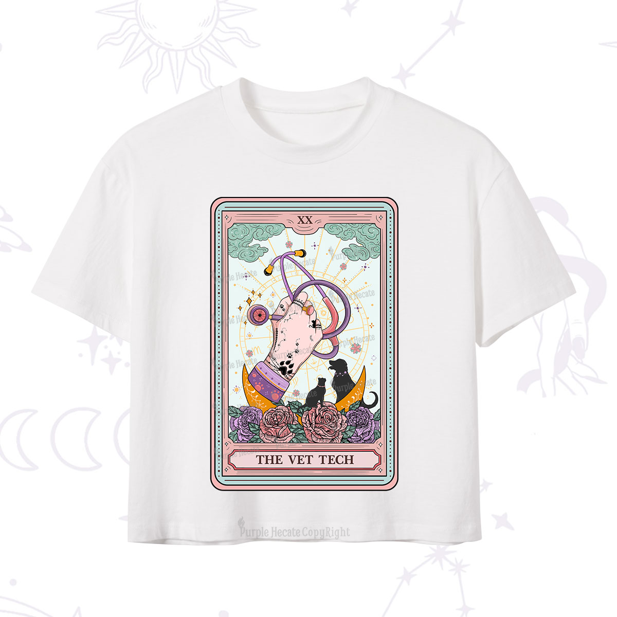 Purplehecate The Vet Tech Tarot Crop T-Shirt