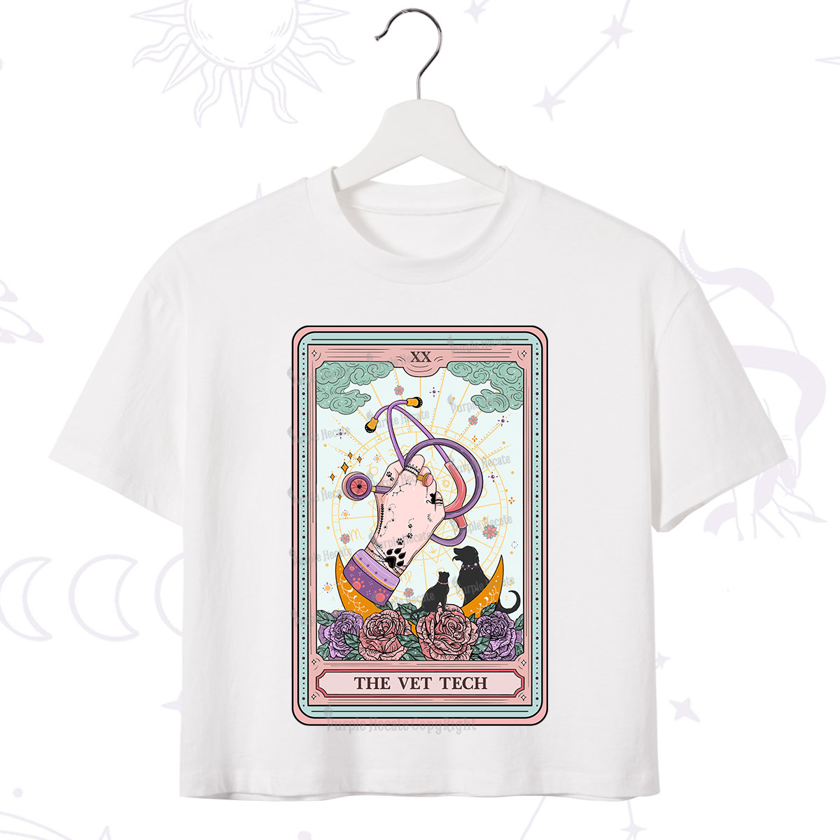 Purplehecate The Vet Tech Tarot Crop T-Shirt