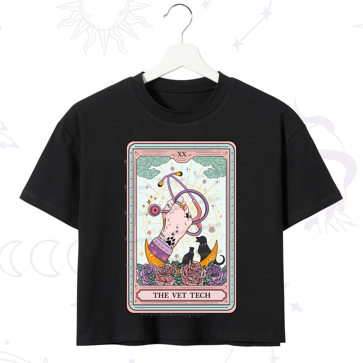 Purplehecate The Vet Tech Tarot Crop T-Shirt