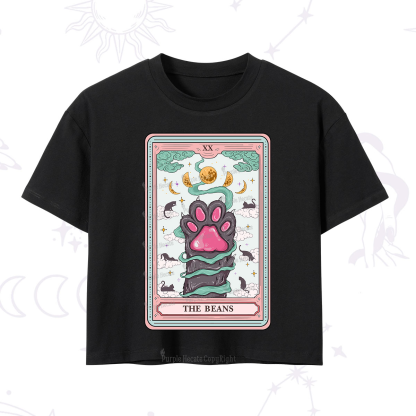 Purplehecate The Beans Cat Tarot Crop T-Shirt