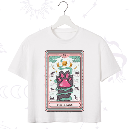 Purplehecate The Beans Cat Tarot Crop T-Shirt