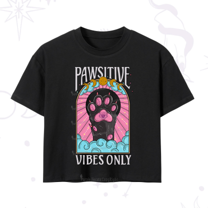 Purplehecate Pawsitive Vibes Only Crop T-Shirt