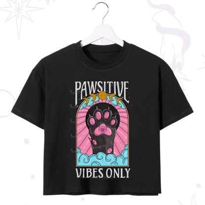 Purplehecate Pawsitive Vibes Only Crop T-Shirt