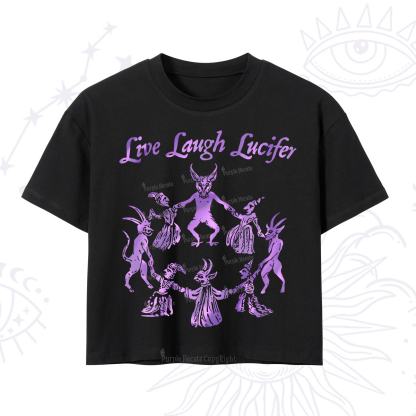 Purplehecate Live Laugh Lucifer Satanic Crop T-Shirt