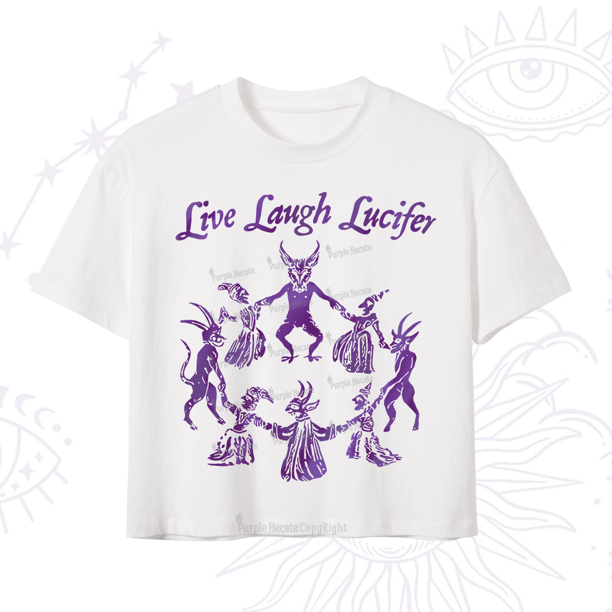 Purplehecate Live Laugh Lucifer Satanic Crop T-Shirt