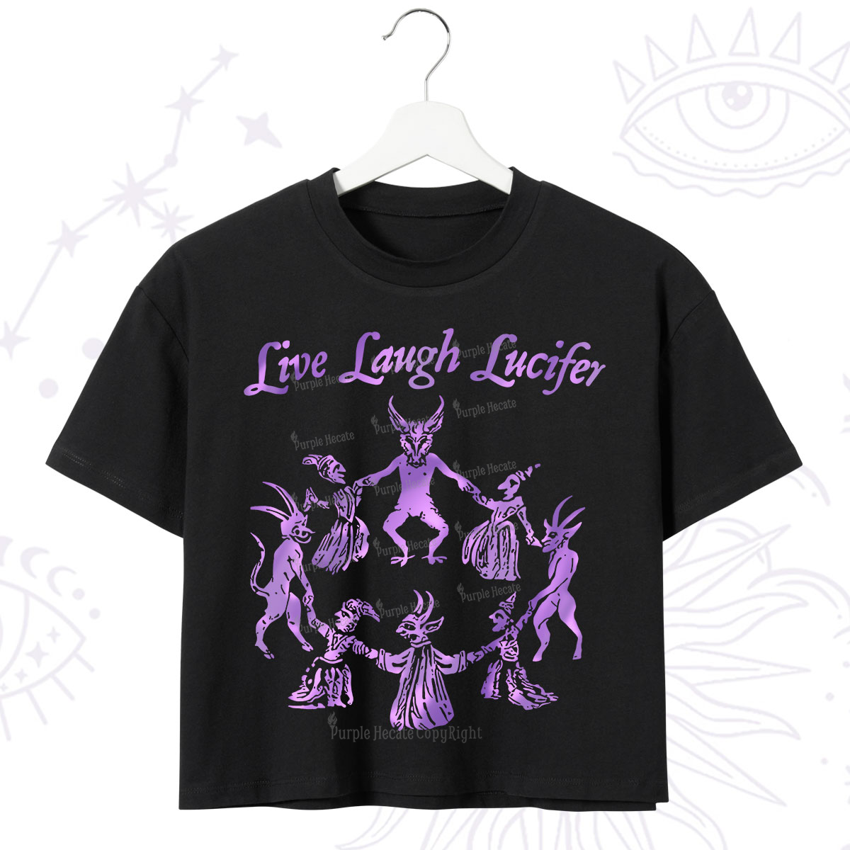 Purplehecate Live Laugh Lucifer Satanic Crop T-Shirt