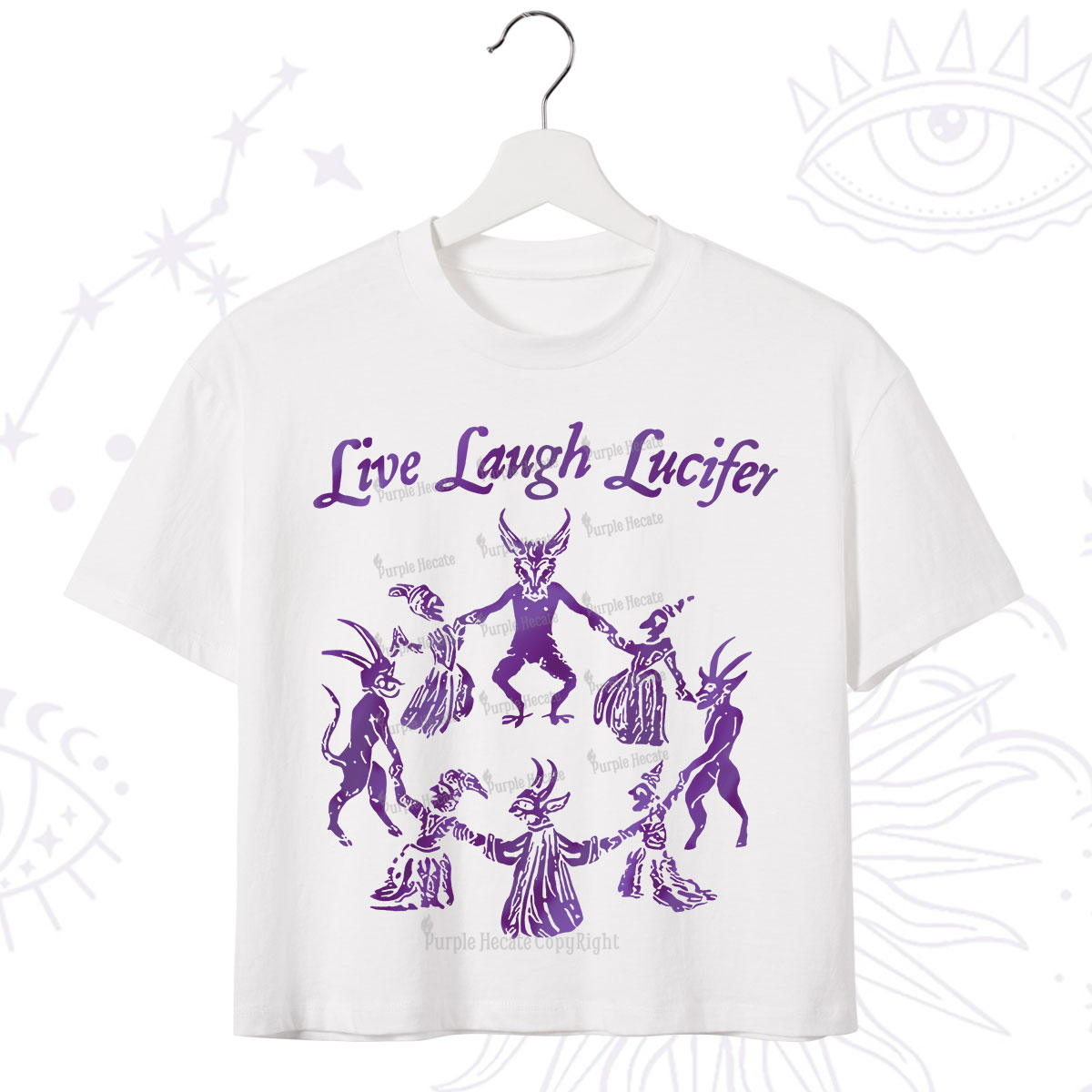 Purplehecate Live Laugh Lucifer Satanic Crop T-Shirt