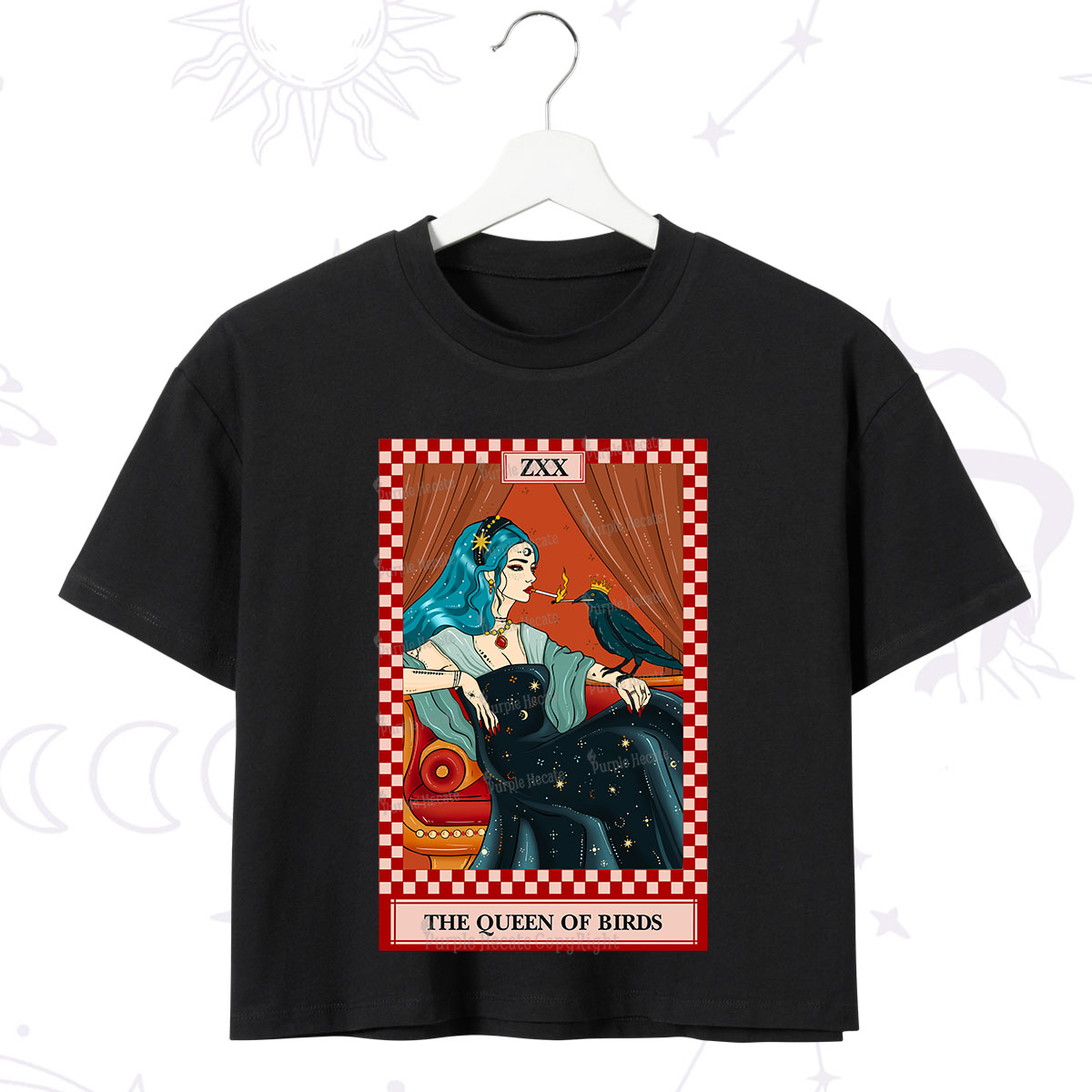 Purplehecate The Queen Of Birds Tarot  Crop T-Shirt