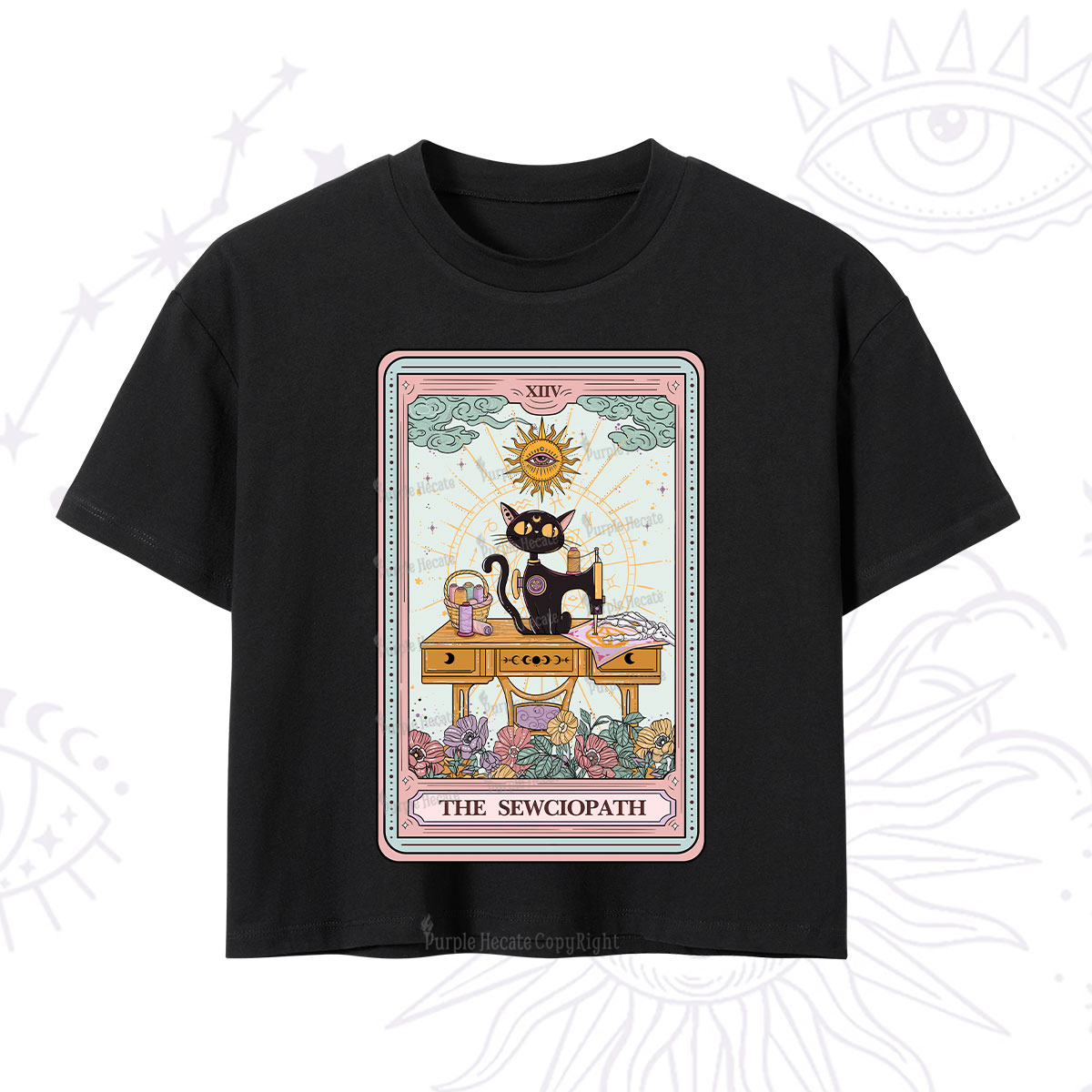 Purplehecate The Sewciopath Tarot Card Crop T-Shirt