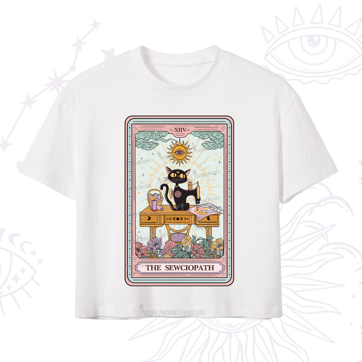 Purplehecate The Sewciopath Tarot Card Crop T-Shirt