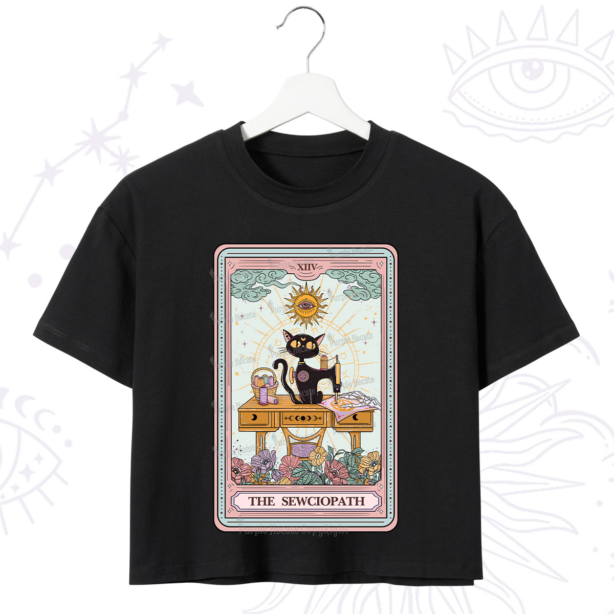 Purplehecate The Sewciopath Tarot Card Crop T-Shirt