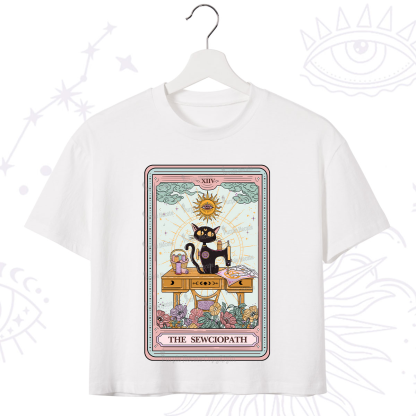 Purplehecate The Sewciopath Tarot Card Crop T-Shirt