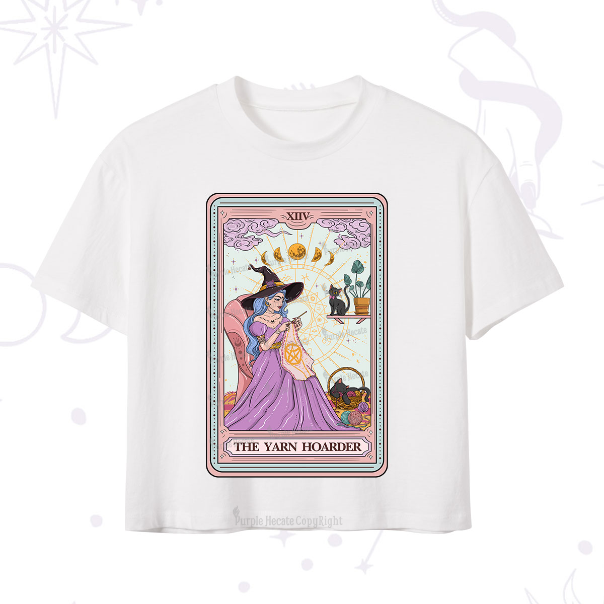 Purplehecate The Yarn Hoarder Tarot Crop T-Shirt