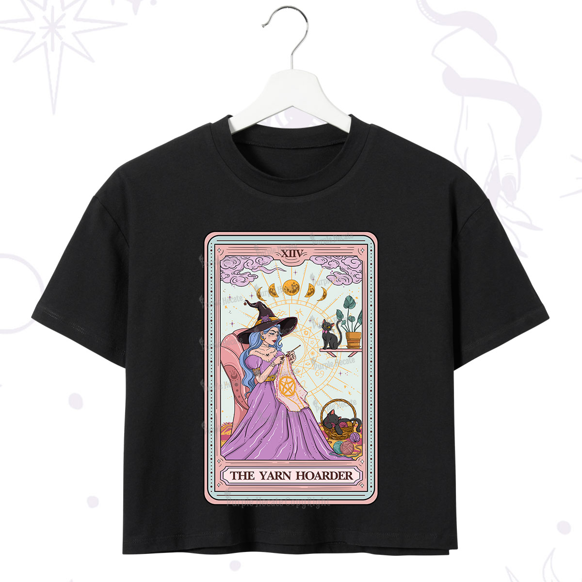 Purplehecate The Yarn Hoarder Tarot Crop T-Shirt
