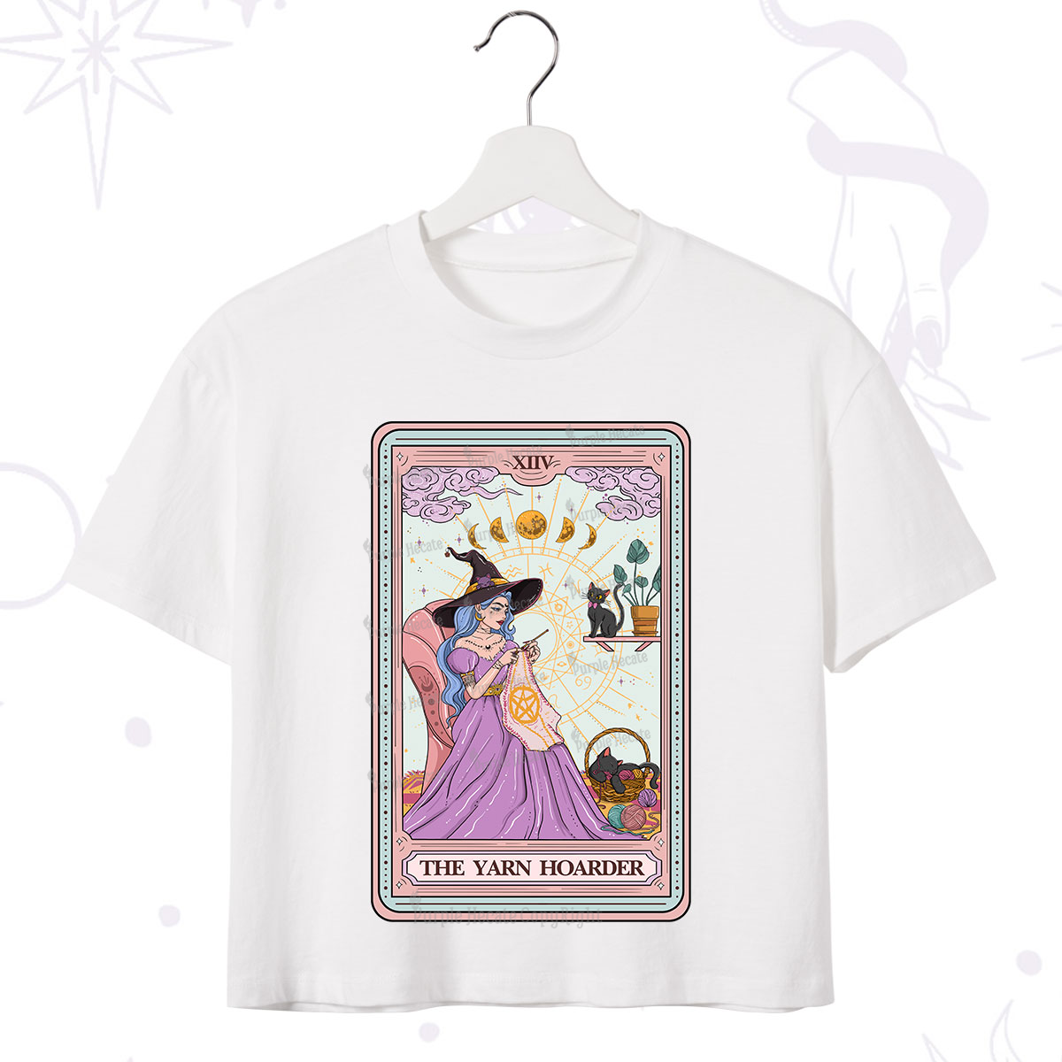 Purplehecate The Yarn Hoarder Tarot Crop T-Shirt