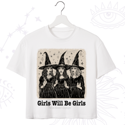 Purplehecate Girls Will Be Girls Crop T-Shirt