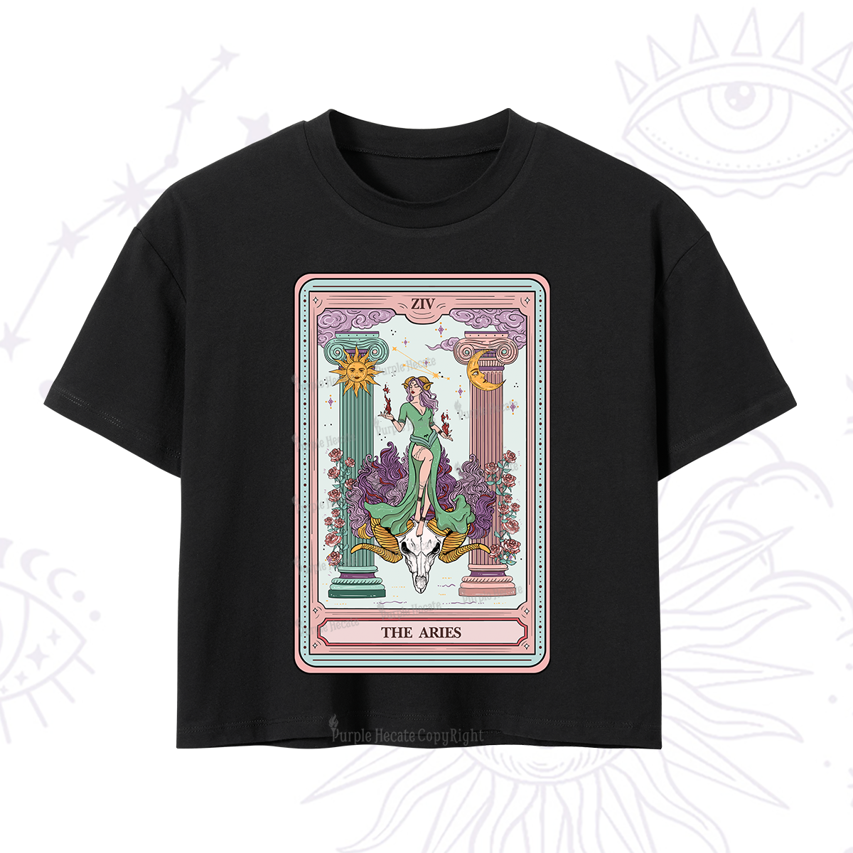Purplehecate The Aries Goddess Tarot Crop T-Shirt