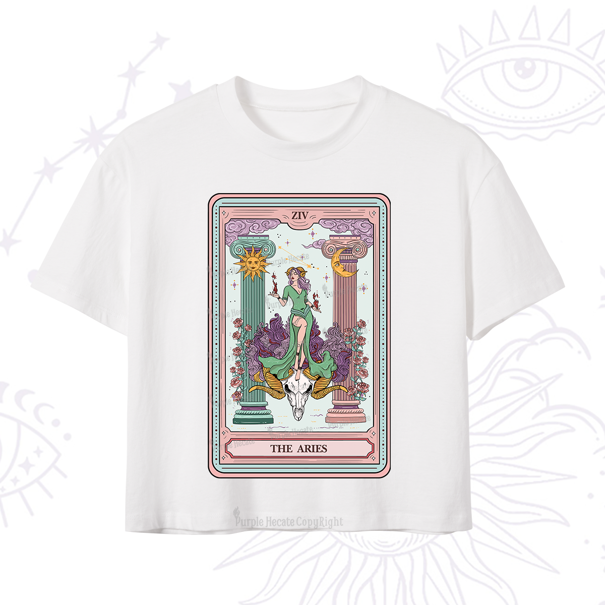 Purplehecate The Aries Goddess Tarot Crop T-Shirt