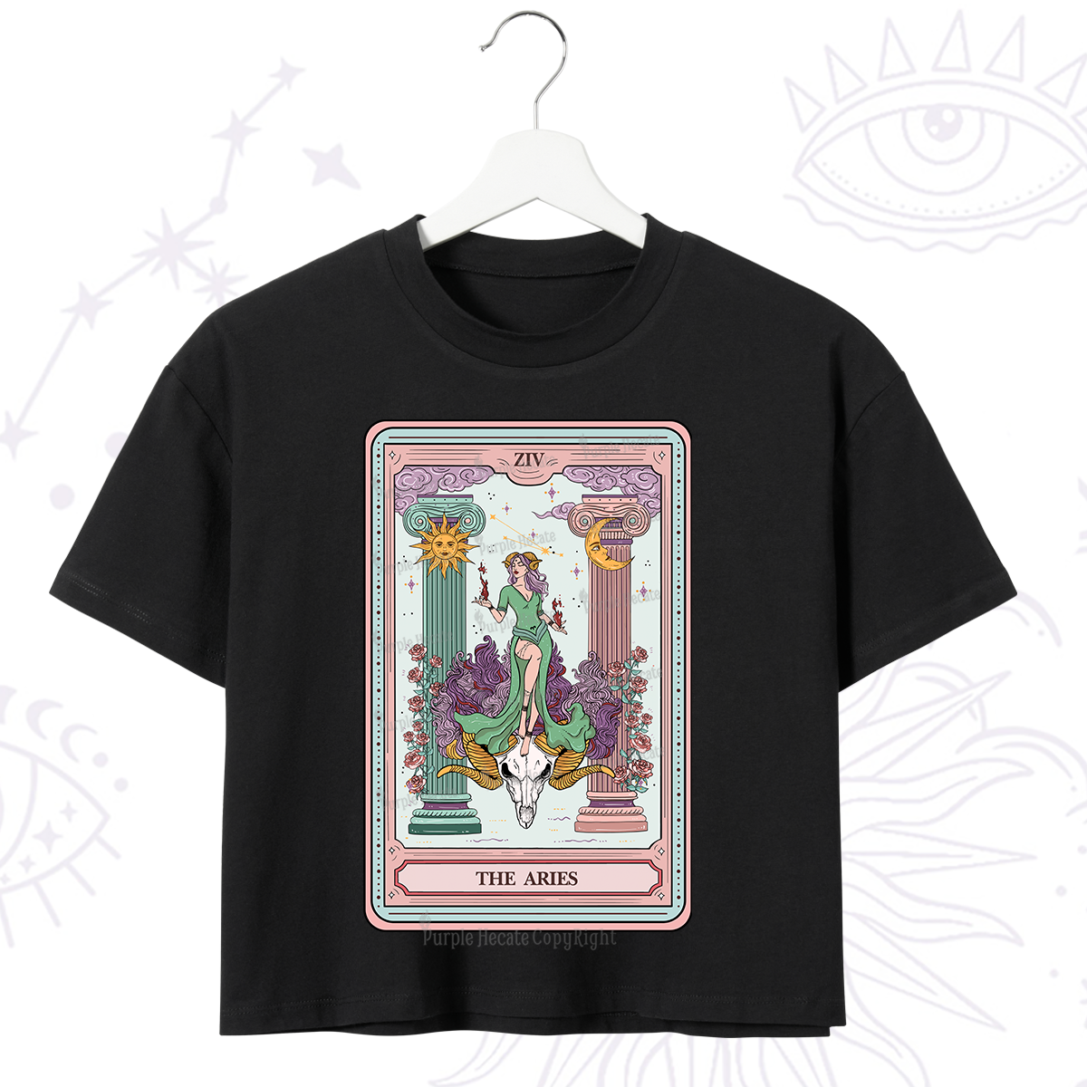 Purplehecate The Aries Goddess Tarot Crop T-Shirt