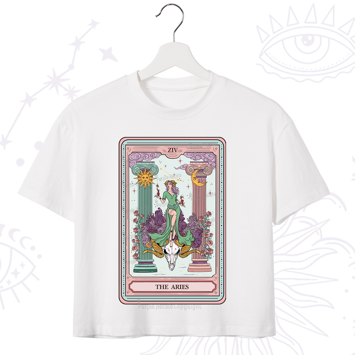 Purplehecate The Aries Goddess Tarot Crop T-Shirt