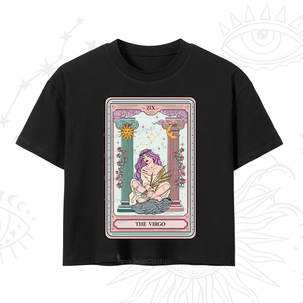 Purplehecate The Virgo Goddess Tarot Crop T-Shirt