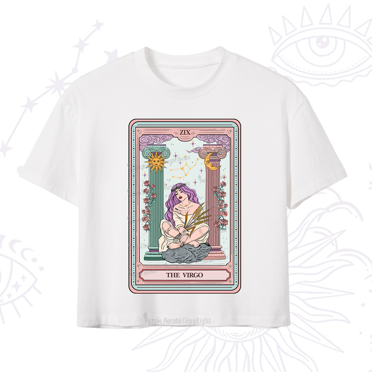Purplehecate The Virgo Goddess Tarot Crop T-Shirt
