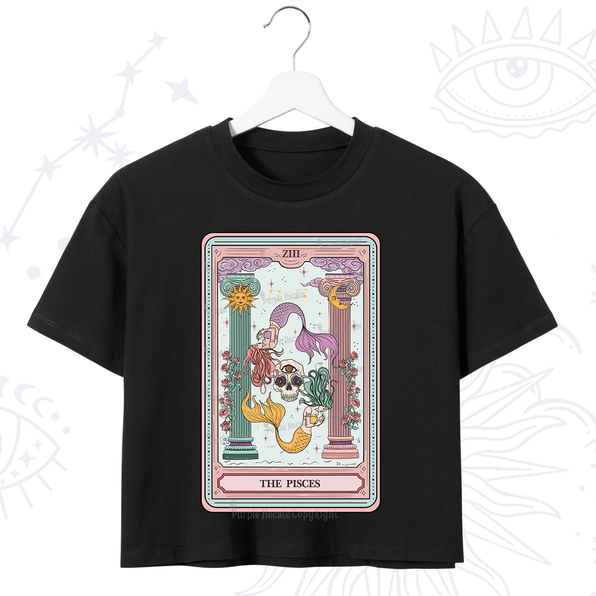 Purplehecate The Pisces Goddess Tarot Crop T-Shirt