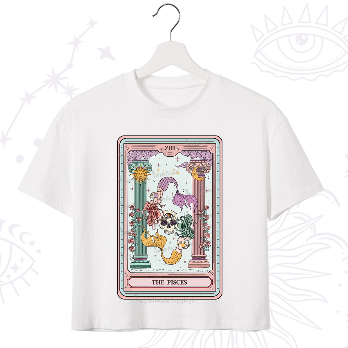 Purplehecate The Pisces Goddess Tarot Crop T-Shirt