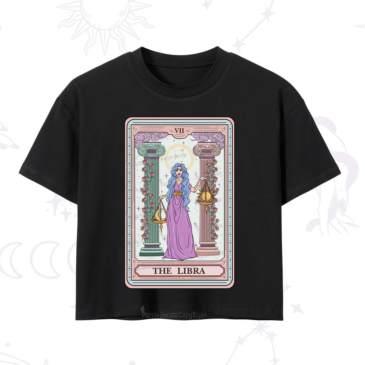 Purplehecate The Libra Goddess Tarot Crop T-Shirt