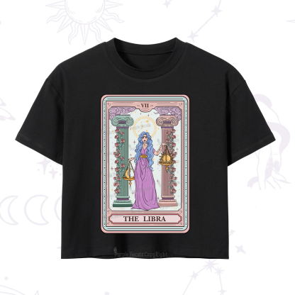 Purplehecate The Libra Goddess Tarot Crop T-Shirt