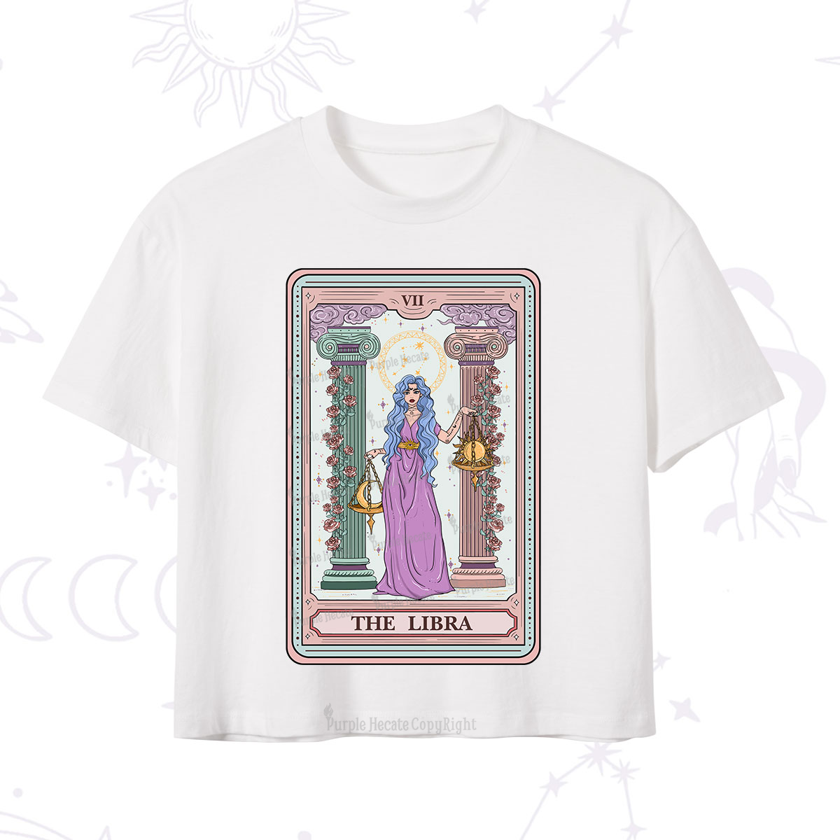 Purplehecate The Libra Goddess Tarot Crop T-Shirt